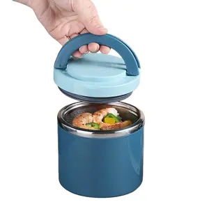 1pc 630ML stainless steel lunch thermos jar, round lidded bento cup, household office student insulation soup container, reusable lunch box, Thermal Insulated Container, suitable for soup and breakfast, ideal for schools and offices