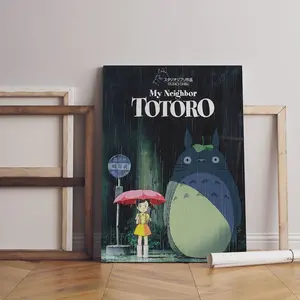 My Neighbor Totoro Japanese Retro Anime Art Print Unframe Poster Anime Fan Gift, Anime Lover