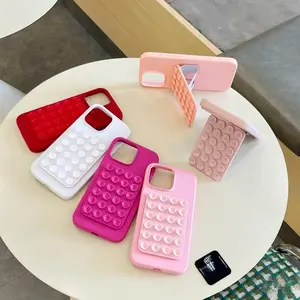 Dual-sided suction cup phone protective case with 4-in-1 multifunctional stand, no-residue anti-slip silicone phone case.