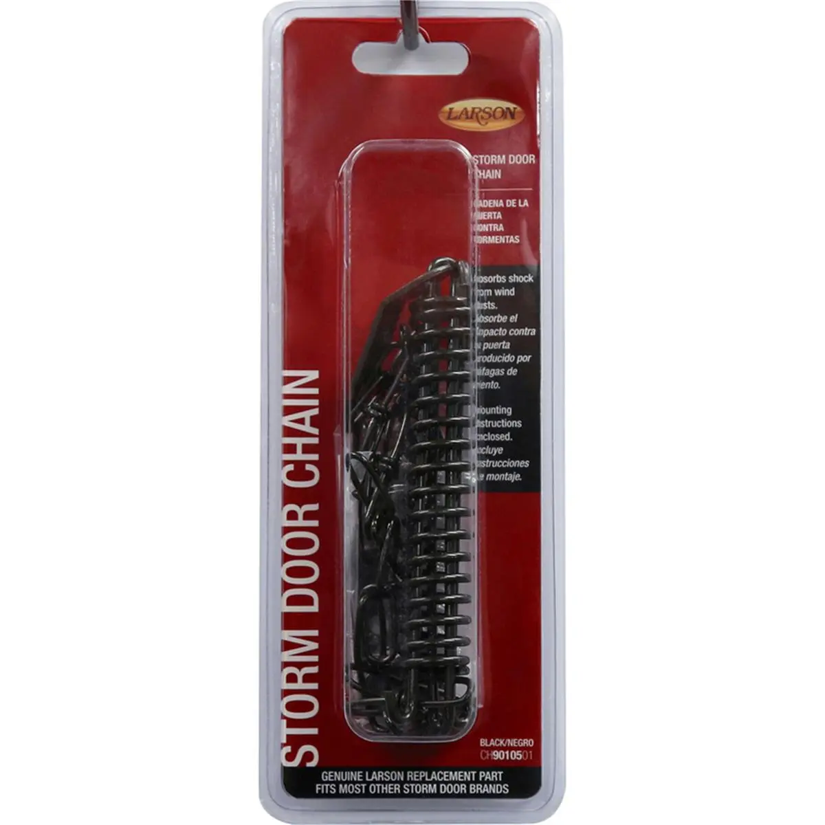 212 MAIN 9-Piece Black Zinc-Plated Steel Wind Chain for Storm Door Safety, 18 in. Length, 9 in. Diameter, 0.5 in. Height, Surface Mount, Includes Screws, Prevents Over-Opening, 0.4 lbs, for Patio Doors
