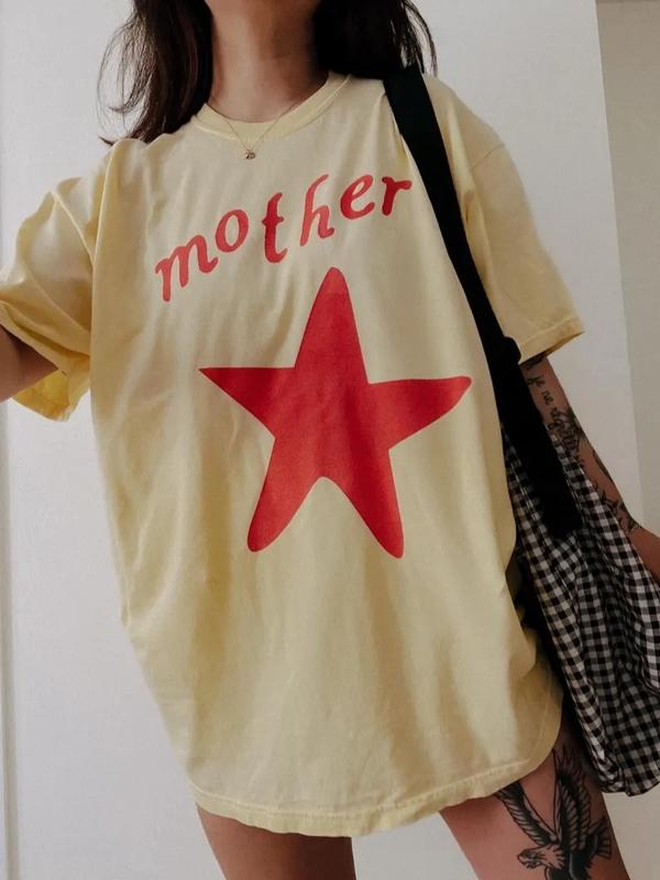 Comfort Colors Vintage Mother Star Tee, Trendy Mom Shirt, Mama Mothers Day Graphic T-shirt