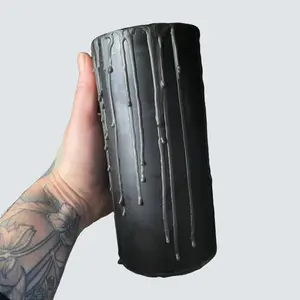 Black Beeswax Pillar Ritual Candles Decor Standing Light Ornaments