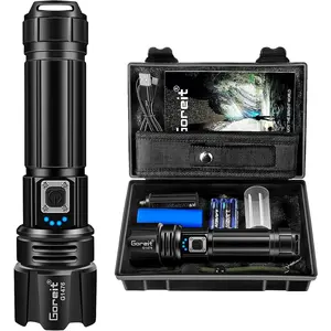 Goreit Flashlight High Lumens Rechargeable, 990000   Lumen Led Flashlights XHP70.2 USB Super Bright Flash Light Battery Powered, Powerful Handheld Flashlights for Emergencies Camping, IP67 Waterproof
