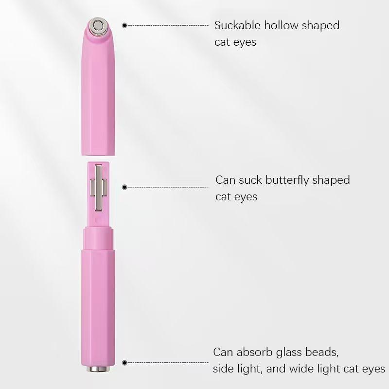 New Three-in-One Multi-Functional Cat's Eye Nail Art Tool, Green/Pink Ring Cat's Eye Magnet, Detachable Multi-Functional Rocket Box, Durable Plastic, Ergonomic Handle, Essential for Nail Art Design