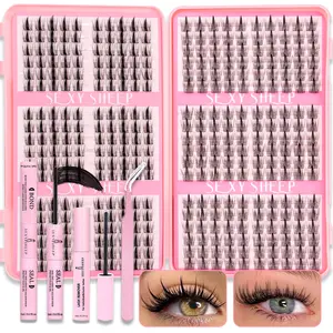 DIY Mixed False Eyelash Set, Manga Cluster Lash Kit, Charming Individual Lashes, Bambi Lashes, puppy Lash Set, Long-Lasting Soft Curled Natural Extension Kit, Eyelash Extensions, DIY False Eyelashes, DIY Dramatic Lashes, Volume Cluster Lashes