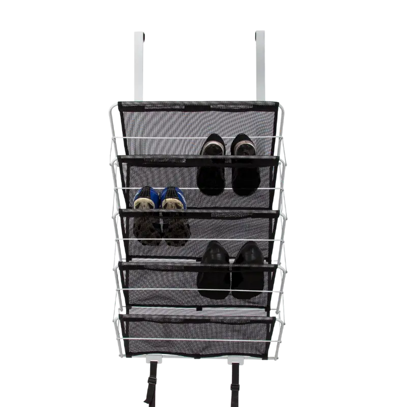 Origami 5-Tier Heavy Duty Over the Door Organizer Rack - ideal for any room of the house and has 5-tiers of multi-purpose storage Foldable Shoe Rack