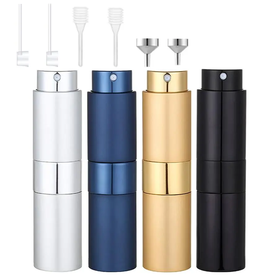 Travel Perfume Atomizer Bottle Set, Lightweight Spray Bottle with Funnel, Dispenser & Spring Straws, Refillable Empty Cologne Bottle for Travel, Outing & Daily Use