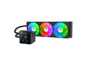 Thermaltake TH360-S V3 ARGB CPU Liquid Cooler; Intel/AMD; 1x360mm 500~2500rpm Single Frame ARGB Fan; 360mm Radiator; 3.95" Segment Code LCD; Rotatable Pump Head; TT Segment LCD Software; Black; CL-W470-PL12SW-A