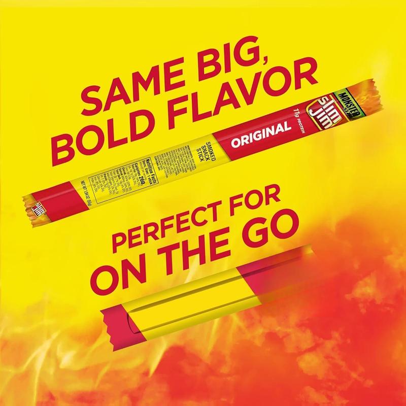 Slim Jim Smoked Meat Sticks, Original Flavor, 6g Protein Per Serving, Snack Size, Stocking Stuffer, 0.28 oz. (26 Count)