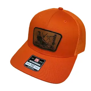 Ditch Chicken Grouse Hunting Hat Cap - Orange, Adjustable Fit, Front Pocket, Classic Design, Model 1121
