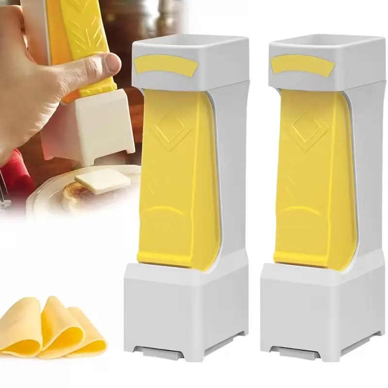 2PCS Butter Slicer Cutter with Stainless Steel Blade, ABS Body Cheese Cutter, Portable Kitchen Gadget for Even Butter And Cheese Slices