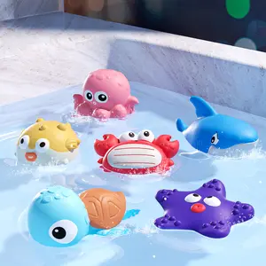 Bath Toys for Toddlers , Bathtub Toys with 6 Baby Bath Animals, No-Hole Design Keeps Dry, Floating Toys Set for Baby  Boys & Girls (6 Pack)