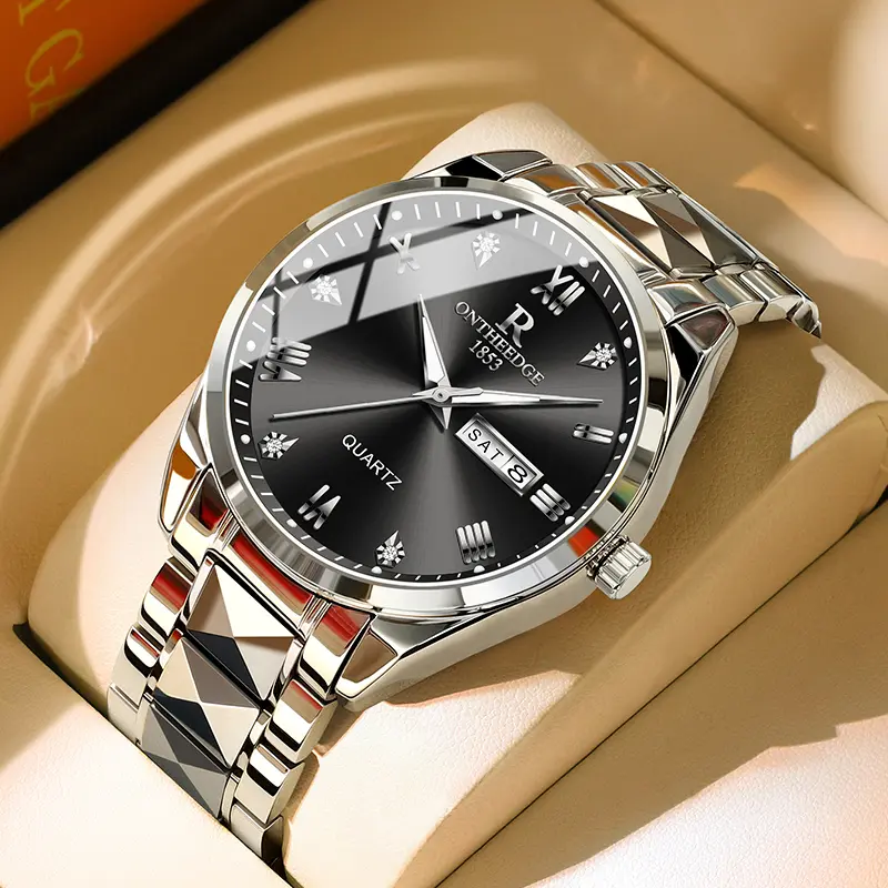 RZY083 Silver Black Steel