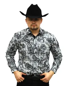 VS100L - FPMSFL - D-86-2 - White - Vaquero Signature Fashion Printed Shirt