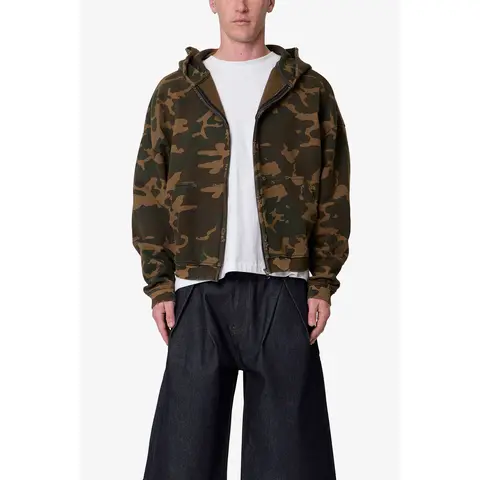 mnml Camo Zip Up Hoodie - Green