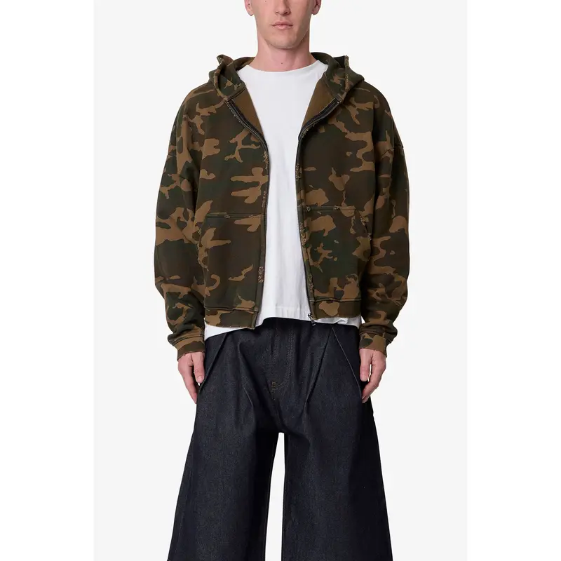 mnml Camo Zip Up Hoodie - Green