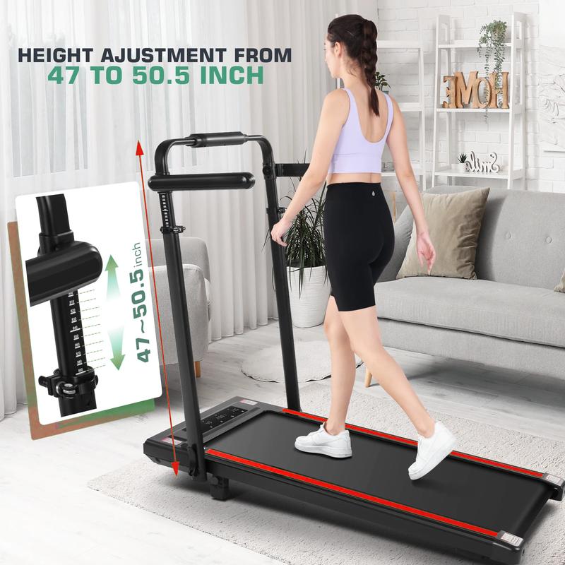 【New Year Special Offer】8-in-1 Under Desk Treadmill Walking Pad - Adjustable Height & Incline,  Foldable Home Treadmill with 3 Control Modes, 350lbs Capacity, No Assembly Required