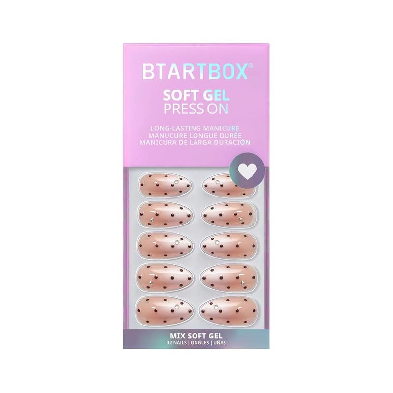 Gala Polka Ombre Press-On Nails by BTArtbox - 32 Soft Gel Nails in 16 Sizes with Glue and Adhesive Tabs for Effortless Style