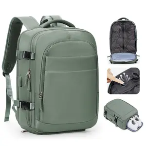 Vacuum travel backpack with air pump, suitable for both men and women as carry-on luggage, suitable for laptops and leisure backpacks as a compression work bag, with an independent shoe compartment, waterproof, available in multiple colors.