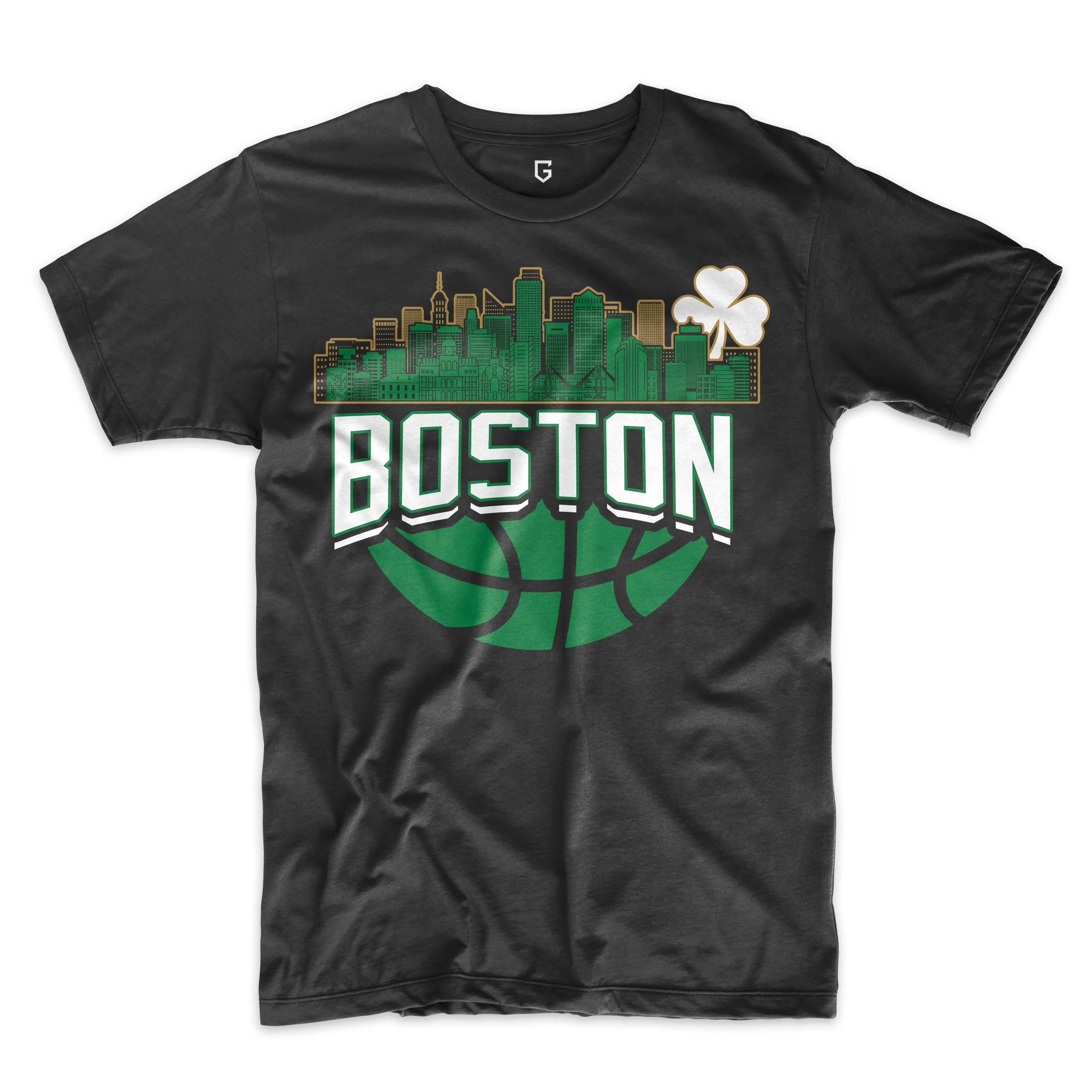 Boston Celtics Basketball Skyline Men's T-Shirt