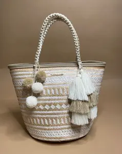 Wayuu Large Crema Beach Bag – Caña Flecha