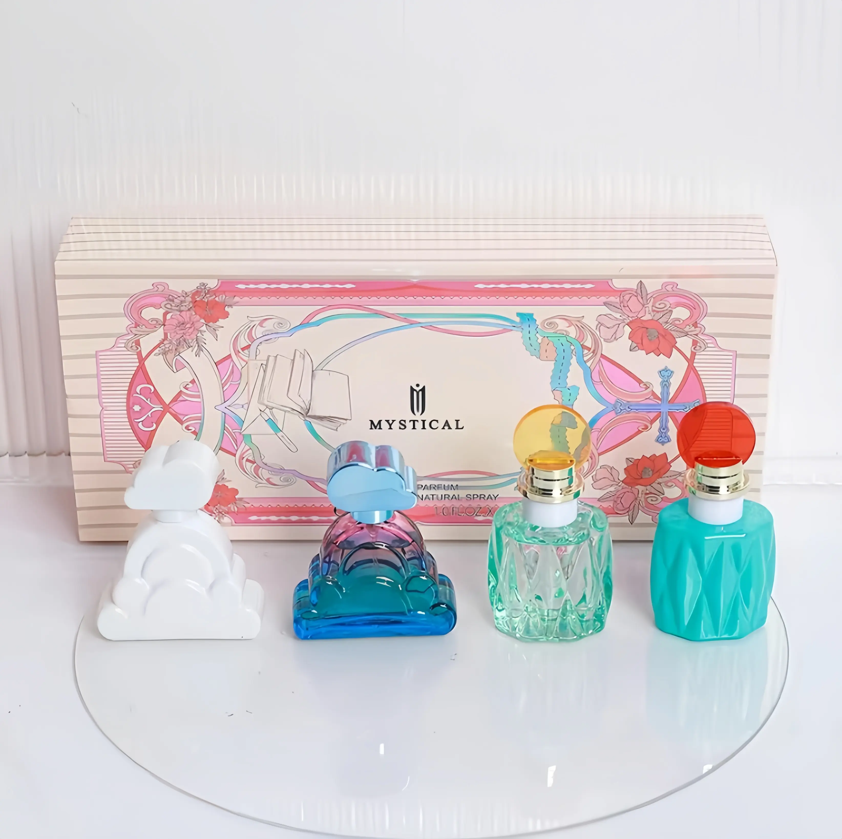 MYSTICAL 4PCS Cloud-Shaped Women'sPerfume Gift Set, 30ml Long-Lasting Fruity FloralEau de Parfum Fragrance Kit, Unique ScentPerfume for Women