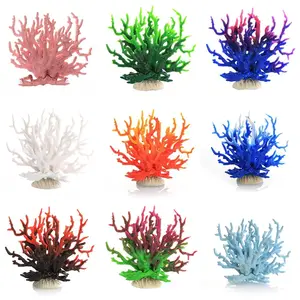 Garvee Artificial Aquarium Coral and Water Grass Simulation in Realistic PVC and Resin Materials, Non-Toxic, Easy to Clean, Decorative for Small Aquariums, Available in Pink and Blue Purple Variants