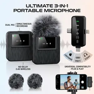 48kHz 24-bit High Sampling Rate Wireless Mic Mini Lapel Type for TikTok Live Streaming Recording