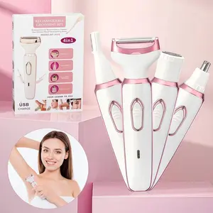 Women's electric painless hair removal device, beard trimmer, Cordless Rechargeable Trimmer, women's bikini pubic hair electric shaver, painless body hair trimming, gift box packaging suitable for home use, women's birthday gif