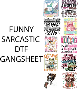 Funny Sarcastic DTF Gag Sheet, DIY Printmaking for Shirtmaking