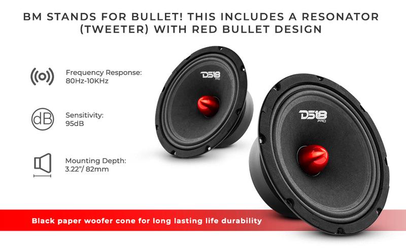 DS18 PRO-GM8.4B 8" Mid-Range Loudspeaker with Bullet 580 Watts 4-Ohm
