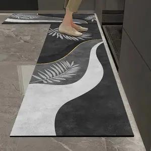 Silica Mud Kitchen Mat, Modern Minimalist Design, Anti-Fatigue Cushioned Rug, Easy Clean Rubber Bottom, Versatile Use in Kitchen & Bathroom, Washable Kitchen Rugs