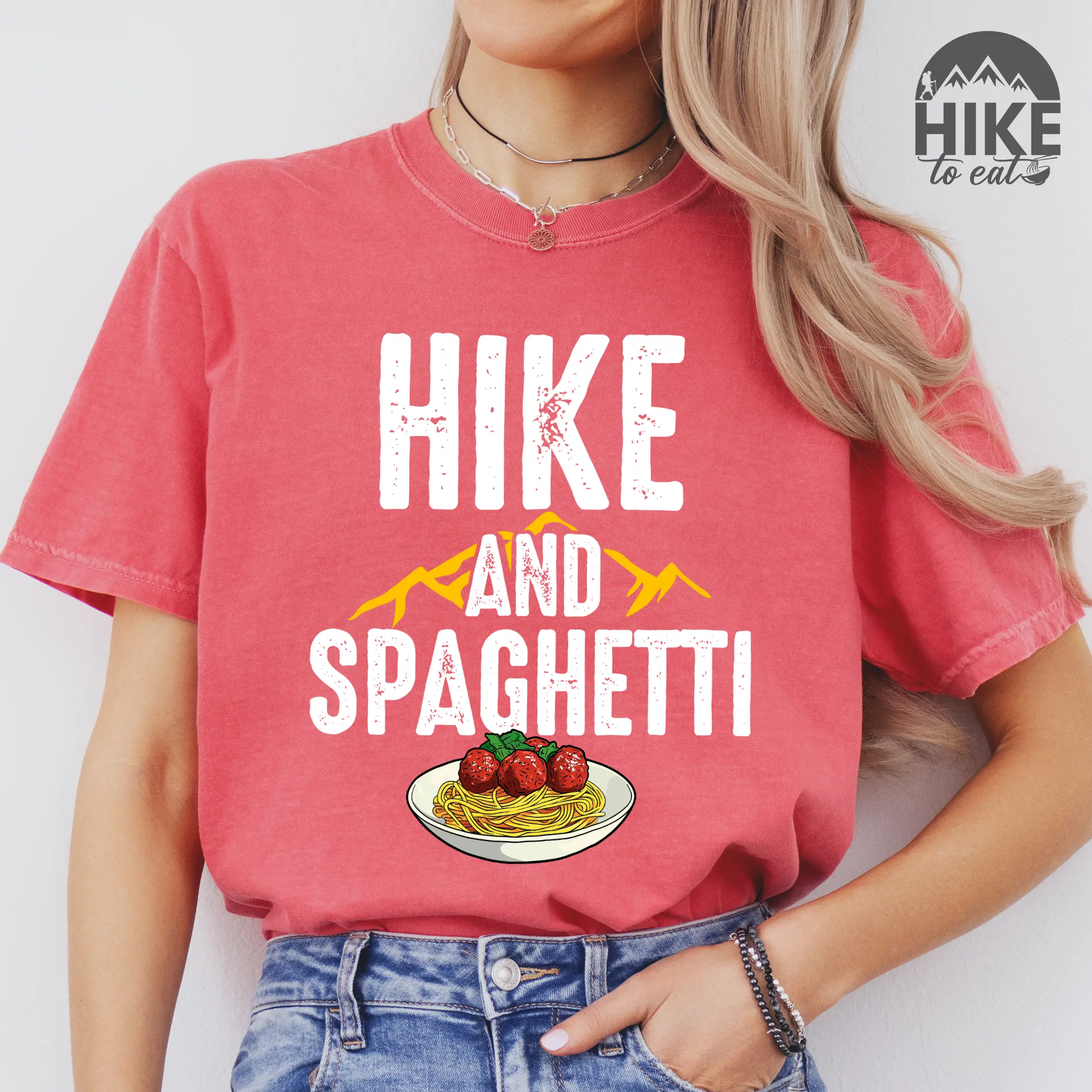 Spaghetti Stamina - Hike and Spaghetti Graphic Tee, Perfect Gift for Spaghetti Lovers and Hikers, Unisex 100% Cotton, Comfort Colors