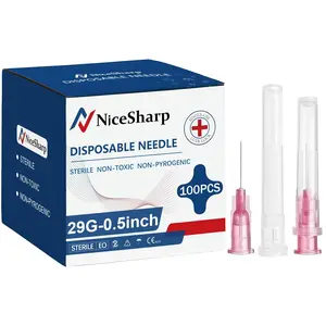 100PCS 29Ga 1/2 inch(13mm) Needle Lab Accessories, Refilling Inks, Individually Packaged