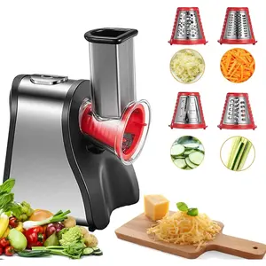 Electric Cheese Grater Salad Maker, Electric Slicer Shredder for  Kitchen Use, One-Touch Easy Control, Electric Grater for Vegetables, Cheeses and Nuts, , Red