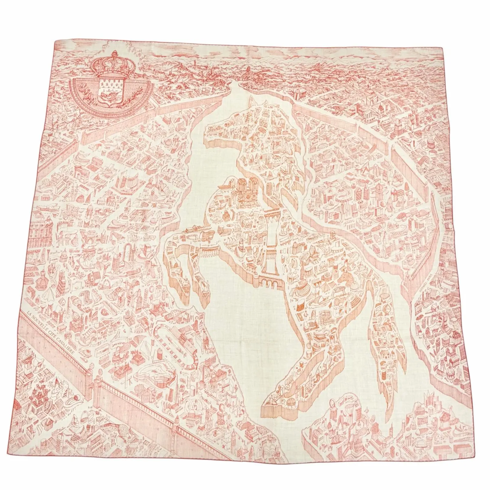 Pre-owned HERMÈS Cashmere Small Leather Goods Hermes Nouvelle Cite Cavaliere Silk Scarf