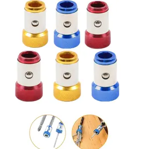 6/3Pcs Screwdriver Head Magnetic Ring, Universal Bit Holder for Hex Screwdrivers & Power Bits Screw Ring Set Removable Household Tool for Drills Alloy Screw Holder for DIY Repair