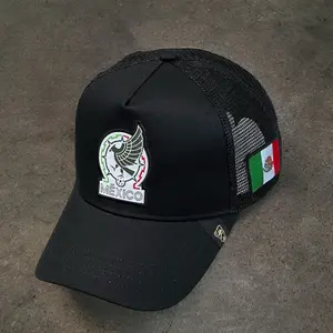 Mexico Hat Adjustable Aguila - Stylish Mesh Design with Embroidered Mexican Flag & Adjustable Strap for Comfort