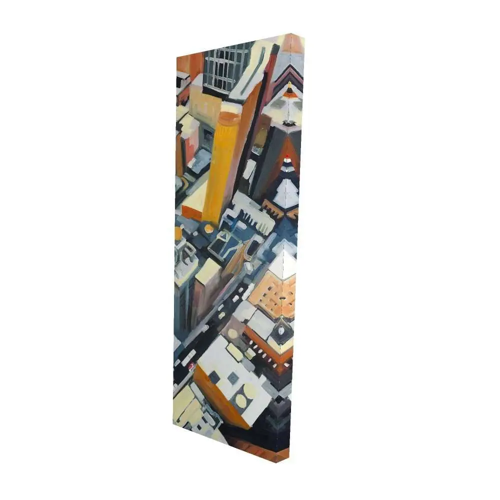 Begin Home Decor 2080-6020-CI257 20 x 60 in. Orange Building Canvas - High Top View of York Decor