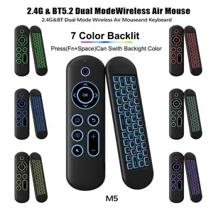 Mini Bluetooth Wireless Keyboard Remote,2.4G, 6-Axis Gyroscope, with Backlit, USB Charging for Smart TVs Stick 4k, Android TV Box, TV Stick Streaming Player, PC,Projector,Air Mouse Mini Wireless Keyboard