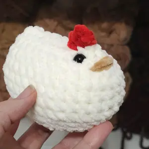 Handmade Crochet Mabel Chicken Plush Toy.
