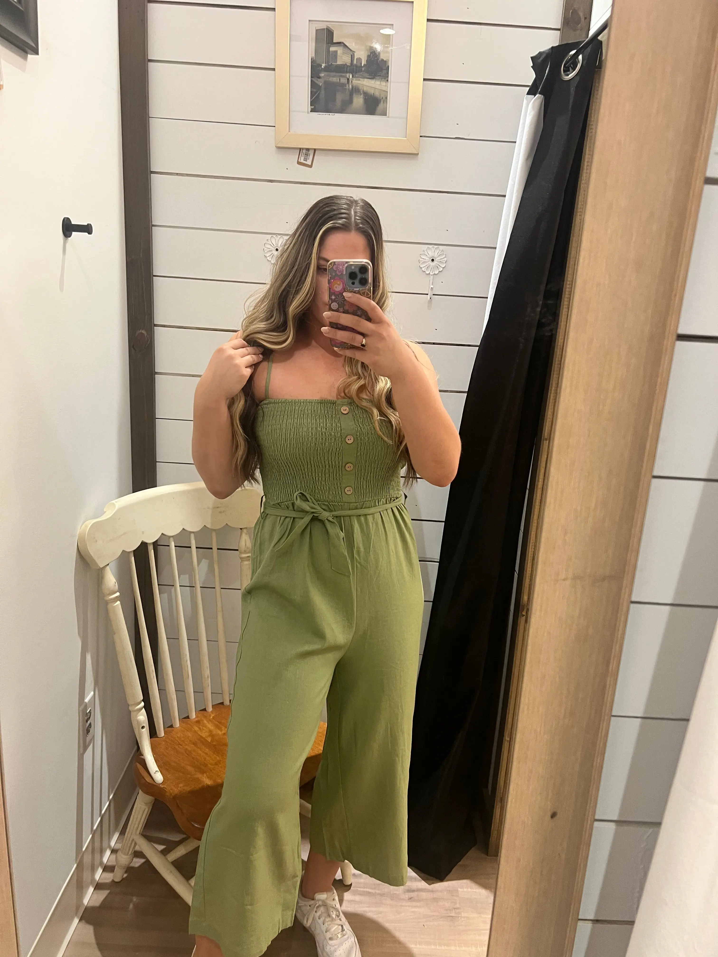 Sage Button Jumpsuit