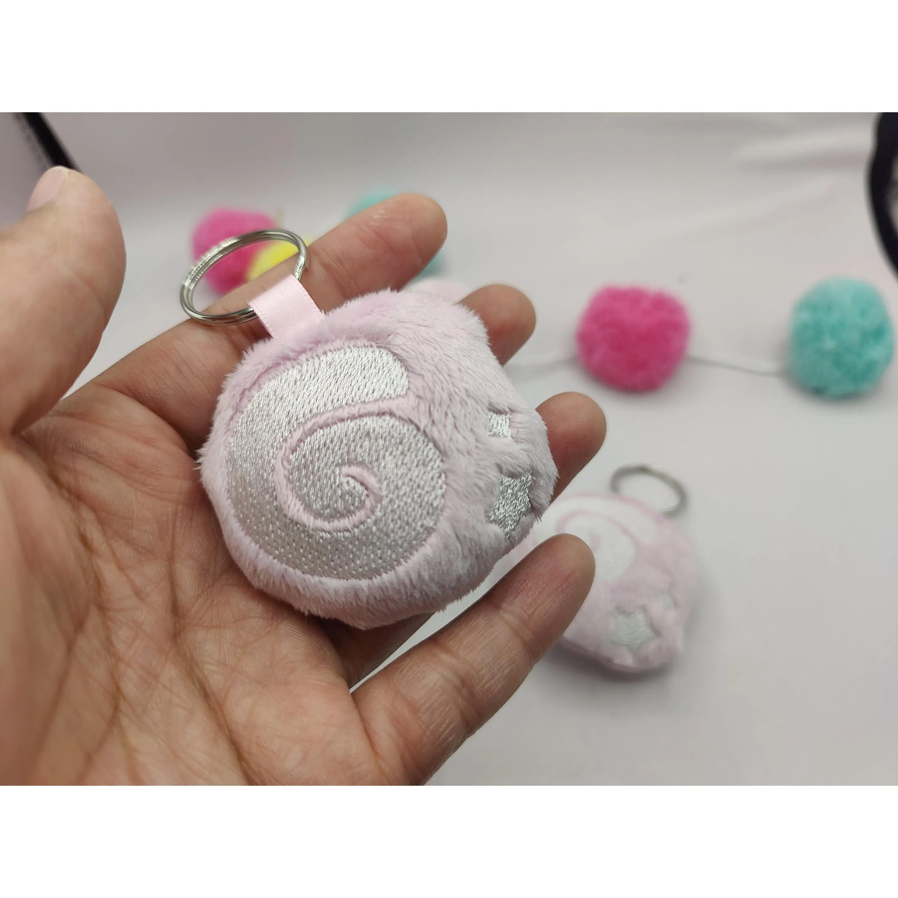 Pink Fossil Mini Keychain Animal Crossing Inspired Mini Plush Handmade Keychain