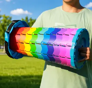 Extra-thick Reinforced Folding Stool Portable Small Multifunctional Rainbow Stool for Outdoor Travel Fishing or Standing in Line Compact & Durable