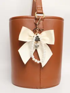 Korean Style Heart Butterfly Knot Keychain, Imitation Pearl String Key Holder, Bag Pendant, Small Gift, Key Chain Accessory, Bag Charms, Keychain Accessories