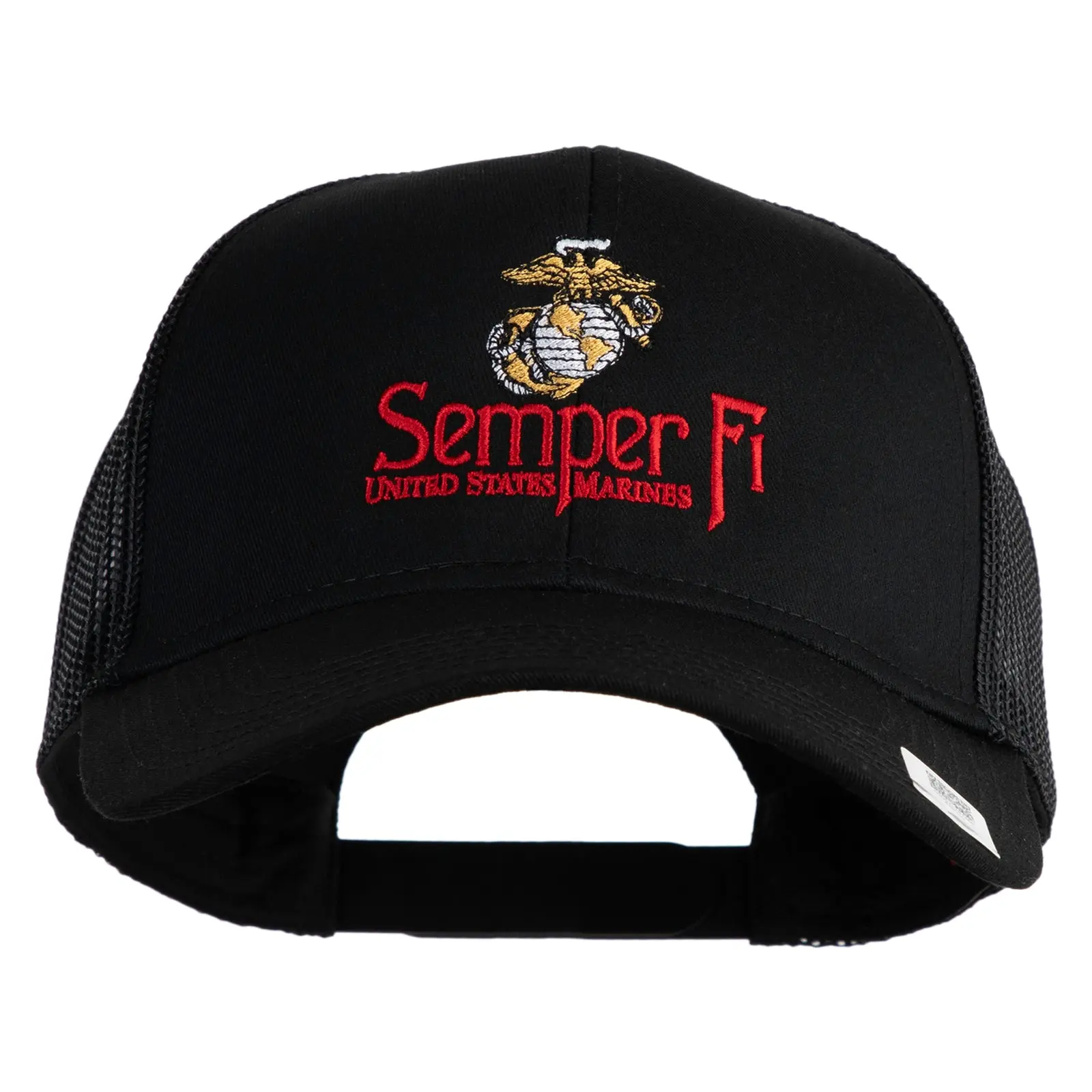 United States Marines Semper Fi Emblem Embroidered Solid Cotton Twill Mesh Prostyle Cap