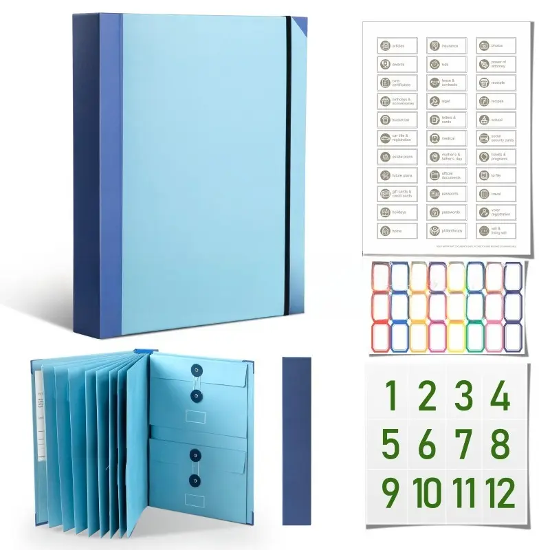 Manila Pocket Folder Binder Organizer with Manila Pocket System - Heavy-Duty Non-Woven Nylon Document Holder Suitable for, Office, Binder Binding, File Organizer for Paper, Certificates, Reports