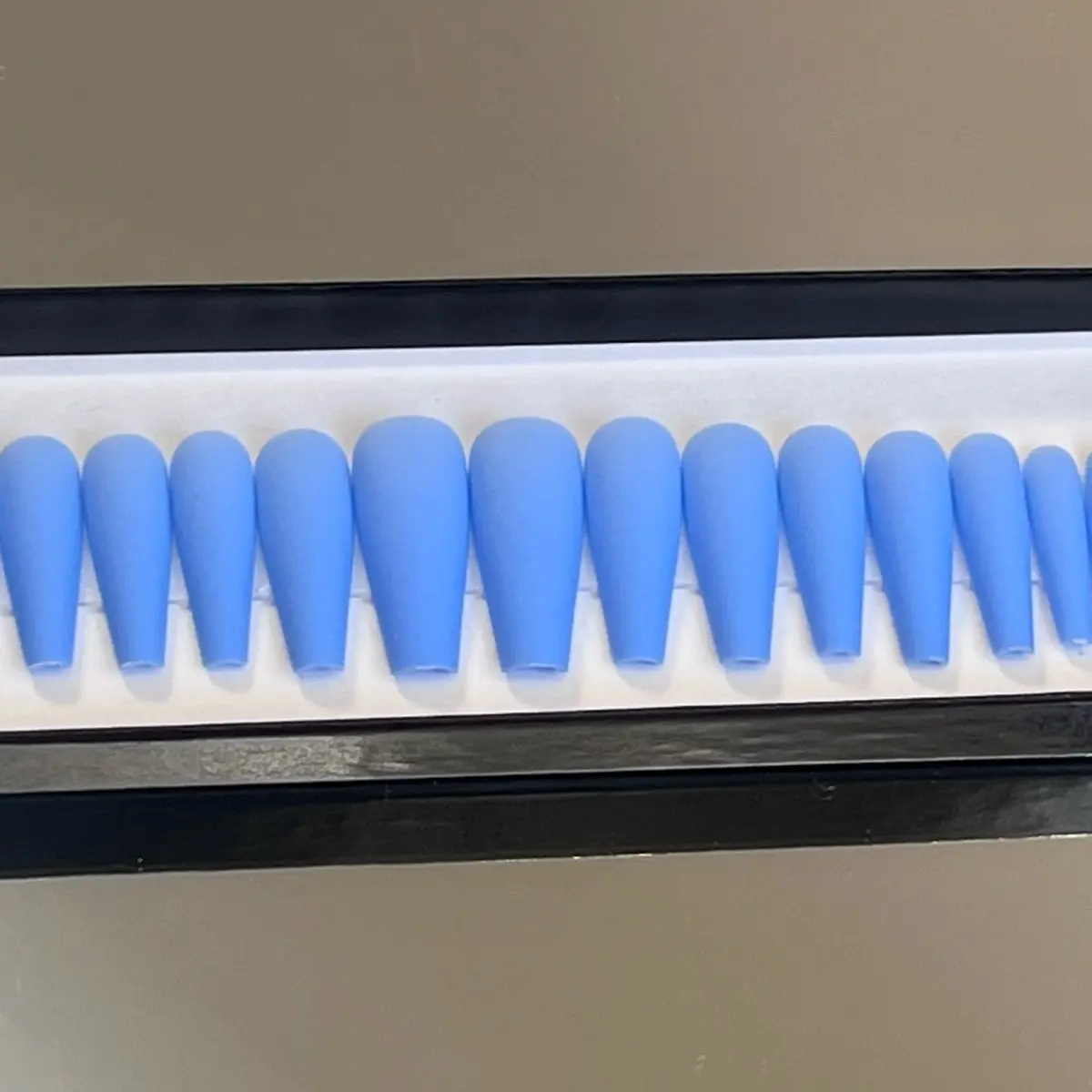 Baby Blue Coffin Nails - 24 Piece Set for Perfect Manicure