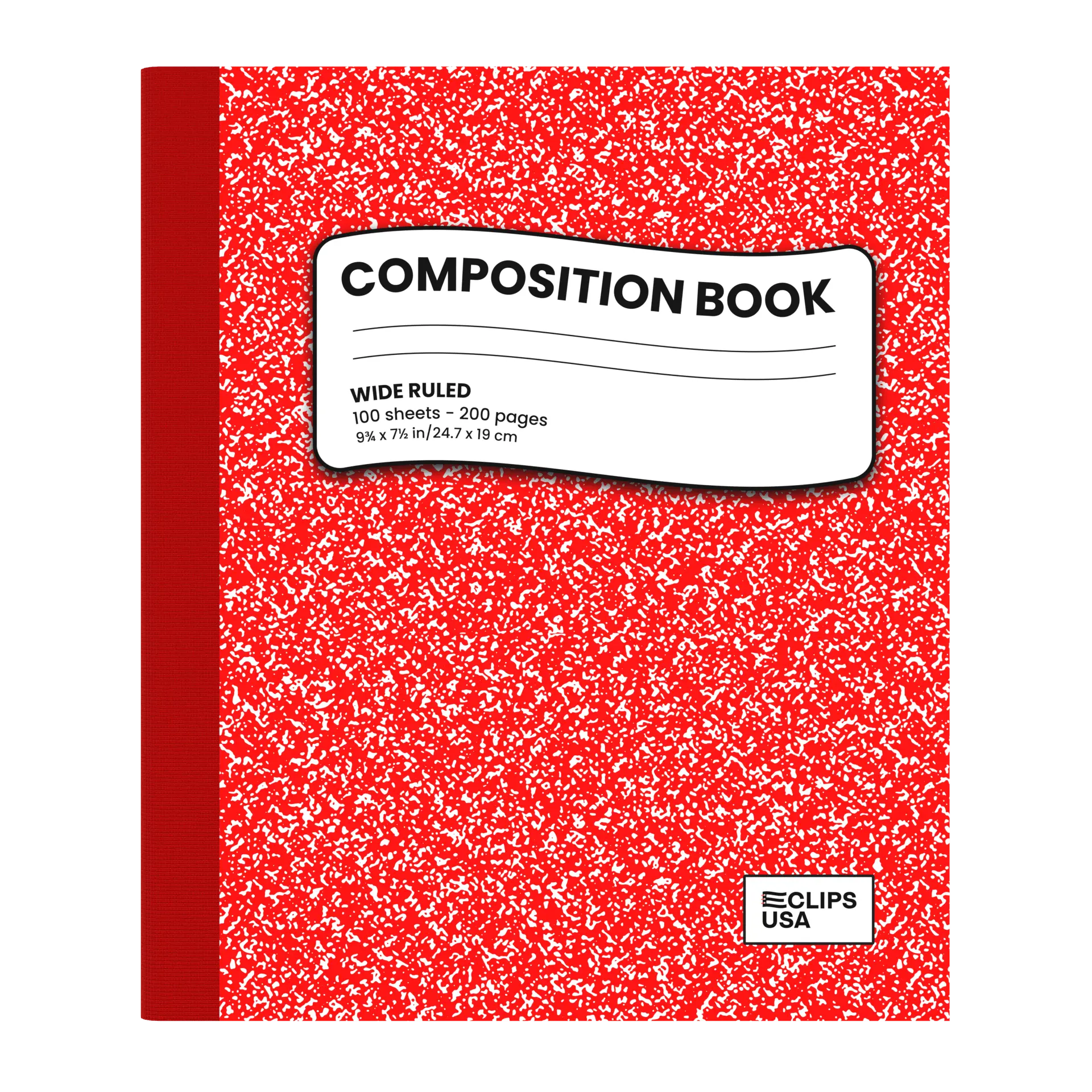 Red Marble Composition Notebook - Wide-ruled, 7.5 X 9.8 Inches, 100 Sheets