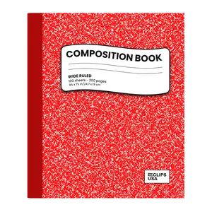 Red Marble Composition Notebook - Wide-ruled, 7.5 X 9.8 Inches, 100 Sheets